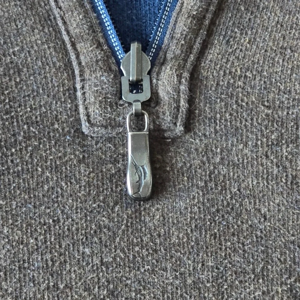 Tommy Bahama Reversible Quarter Zip Pullover Mens 2XL Blue Gray Coastal Comfort‎